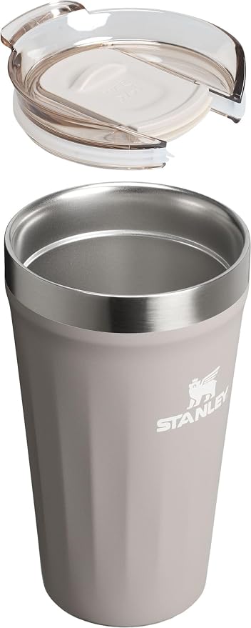 STANLEY Everyday Tumbler 16 oz | Press Fit Drink Through Lid | Beverage, Coffee, and Cocktail Cup | Insulated Stainless Steel Wine Glass | BPA-Free | Ash