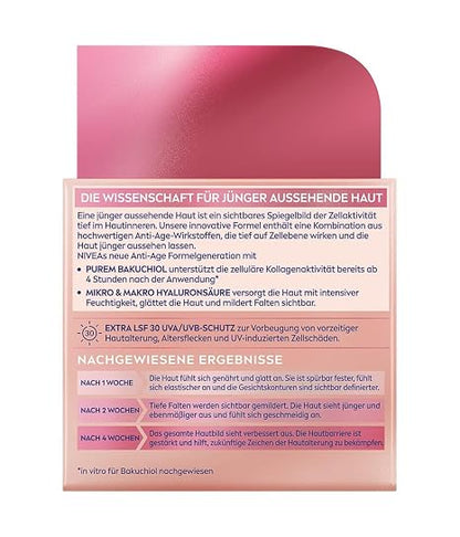 NIVEA Cellular Hyaluron Filler + Elasticity Day Cream – 50 ml Anti-Ageing Face Moisturiser with Hyaluronic Acid, Creatine, Collagen & Elastin Boost, Rejuvenating Formula for Smoother Skin