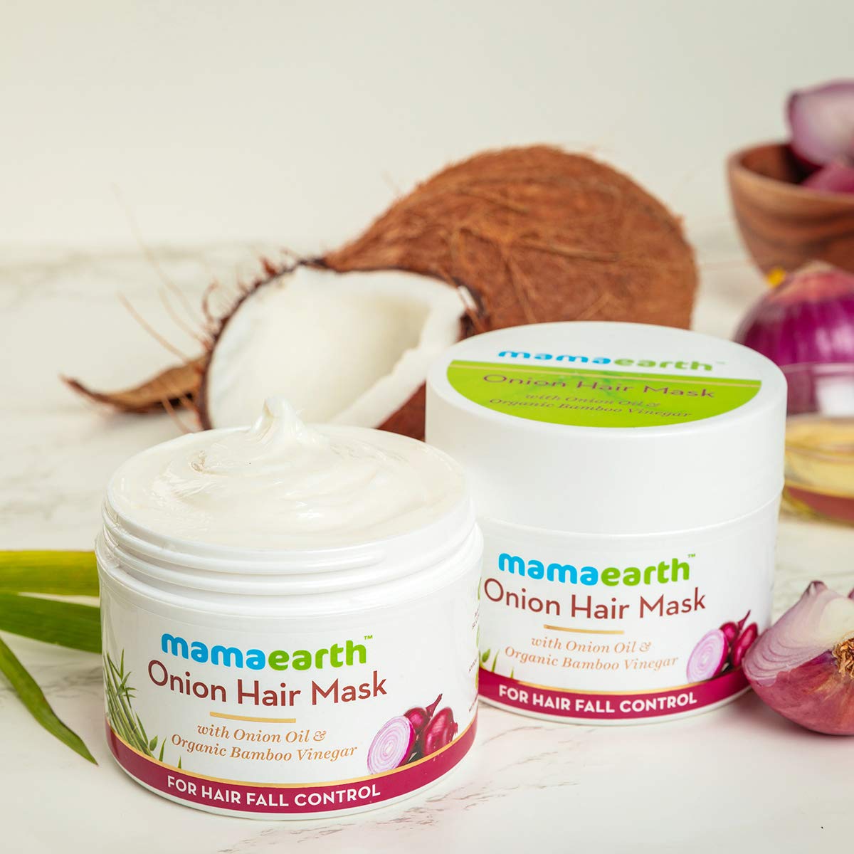 Mamaearth Onion Oil Hair Mask with Organic Bamboo Vinegar | Controls Hair Fall & Damage | Strengthens Roots | Nourishing Formula for Healthy Scalp | 6.76 Fl Oz (200ml) | with Onion Oil & Organic Bamboo Vinegar