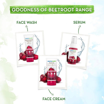 MAMAEARTH Beetroot Face Cream with Hyaluronic Acid, 80g | Cream texture suitable for daily skincare routines.