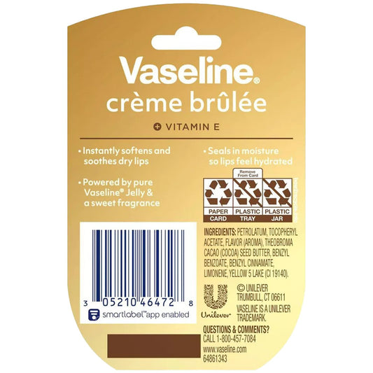 Vaseline Lip Therapy, Creme Brulee 0.25 oz (6 Pack)