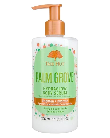 Tree Hut Palm Grove Hydraglow Body Serum, Brighten & Hydrate, with Hyaluronic Acid, Vitamin C & Niaciamide, 11 Oz.
