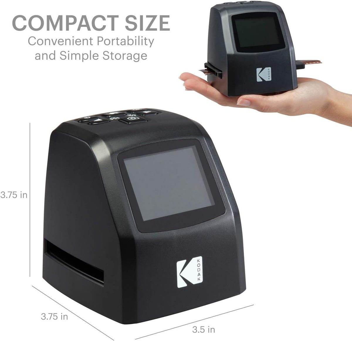 KODAK Mini Digital Film & Slide Scanner, 35mm, 126, 110, Super 8, 2.4" LCD