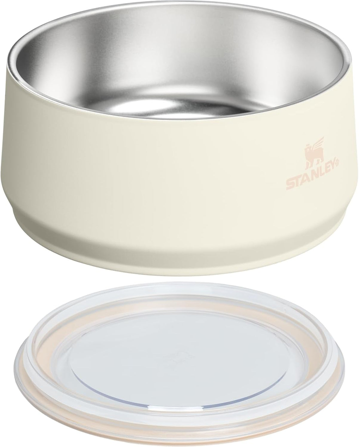 STANLEY Pet Bowl | 6-Cup (48 oz) Insulated Stainless Steel Dog & Cat Bowl | Splash-Resistant Lid | Dishwasher Safe | BPA-Free | Cream