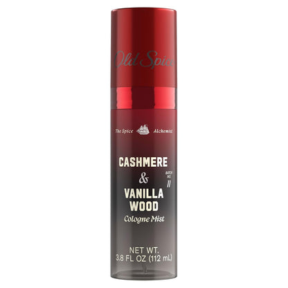 Old Spice Cologne Mist for Men, The Spice Alchemist Collection, 24/7 Cologne Infused Scent, No Trade Off Formula, Free of Parabens & Phthalates, Cashmere + Vanilla Wood Scent, 3.8 oz
