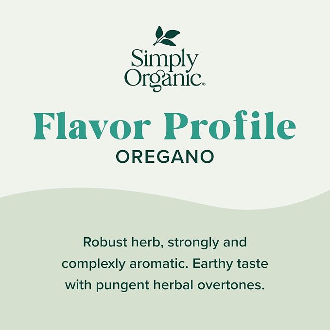 Simply Organic Oregano, .75 oz | Great On Pizza, Italian & Mexican Fare, Kosher