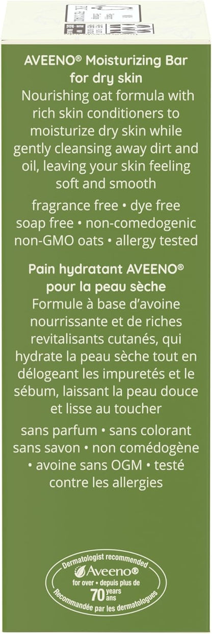 AVEENO Naturals Moisturizing Bar for Dry Skin 3.50 oz (Pack of 12) - Packaging May Vary