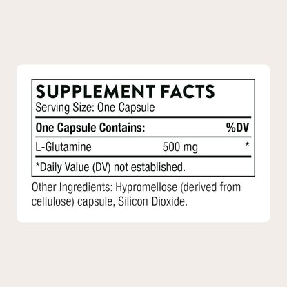 Thorne L-Glutamine, 500 mg per Capsule, Amino Acid Supplement, 90 Capsules