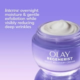 Olay Regenerist Night Recovery Cream with Triple Collagen Peptide, Wrinkle Reducer, Non-Greasy, Fragrance-Free, Hydrating Face Moisturizer for Women, 1.7 oz