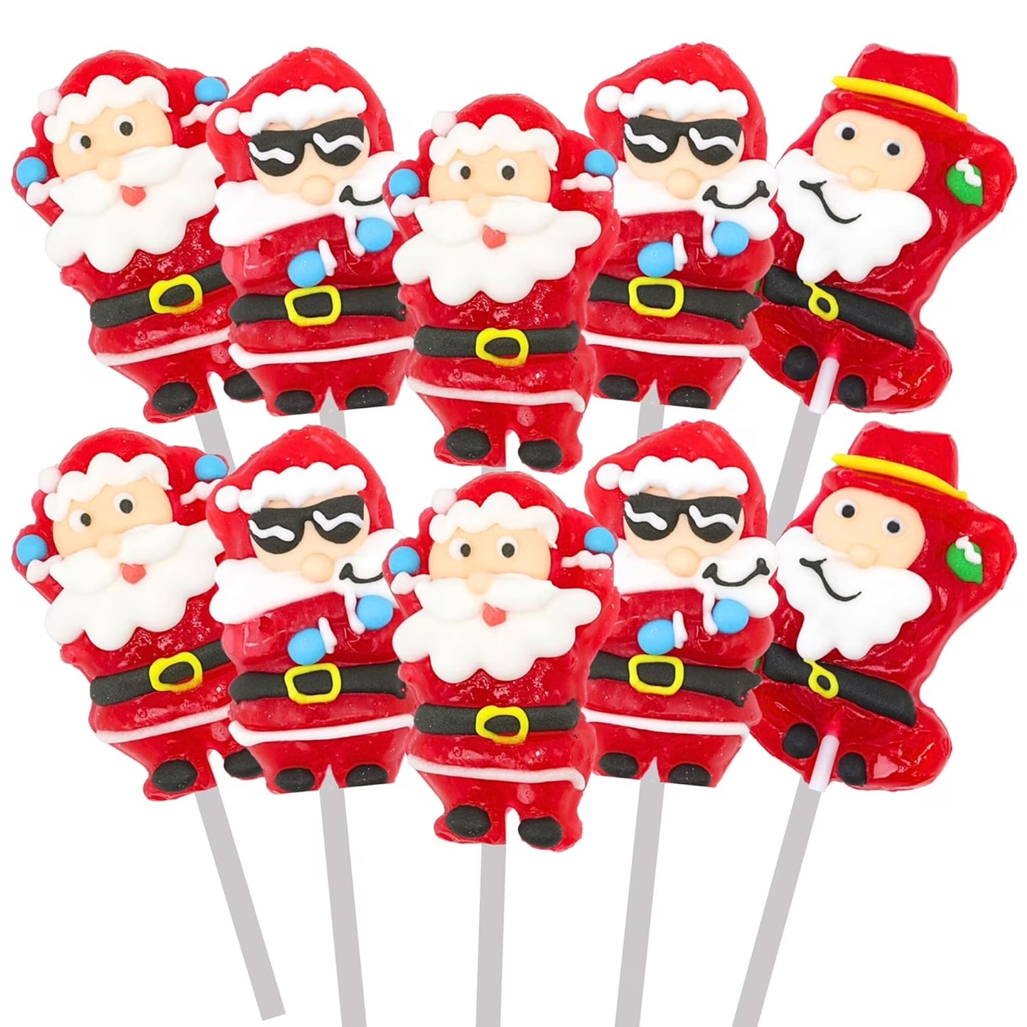 Christmas Santa Suckers, Holiday Stocking Stuffers, 12 Count Box, 9.6 Ounces
