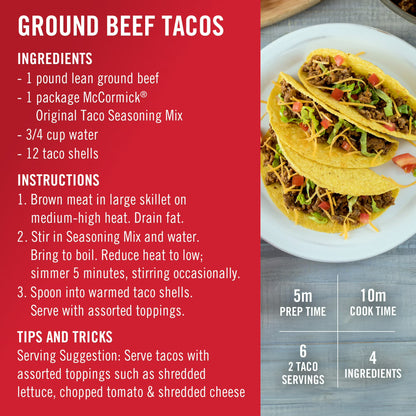 McCormick Original Taco Seasoning Mix, 1.0 oz Packet