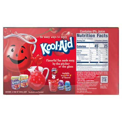 Kool-Aid Jammers Drink, 30 Pouches, for School Lunches and On-the-Go Hydration, Artificially Flavored Tropical Punch, Grape and Cherry Flavors, 6 fl oz