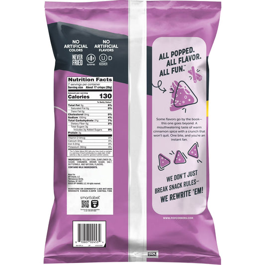 PopCorners No Artificial Colors or Flavors Cinnamon Crunch Popped Corn Chips Bag, 7 oz