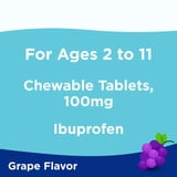 (3 pack) Equate Children's Pain Reliever/Fever Reducer Ibuprofen Chewable Tablets, Grape Flavor, 100 mg, 24 Count