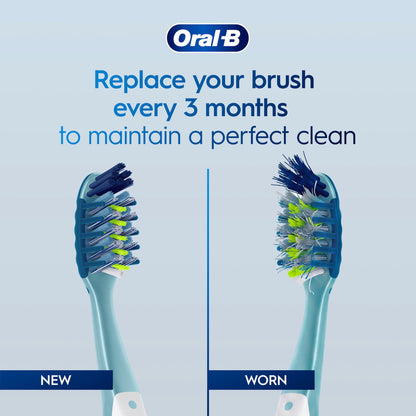 Oral-B Toothbrush Pack, Pro-Clean CrossAction Plaque Removal Manual Toothbrush, Soft Bristles, 4 Count