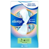 Always Pads, Always Infinity FlexFoam Pads for Women, Size 2, Heavy Pad with Wings, Unscented, 32 Count