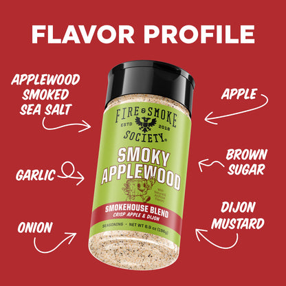 Fire & Smoke Society Smoky Applewood BBQ Seasoning, 6.9 oz Mixed Spices & Seasonings