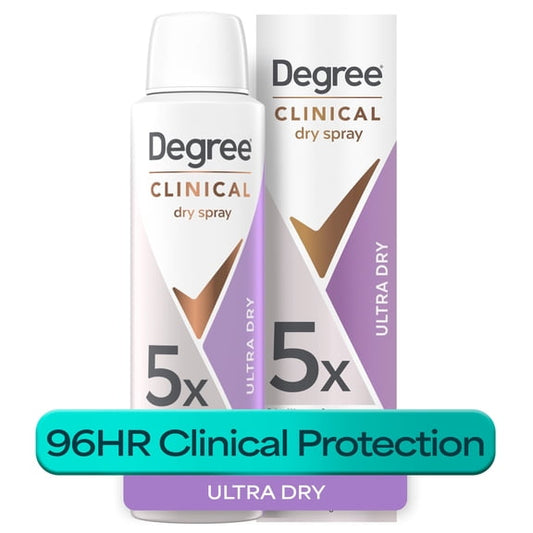 Degree Clinical Strength Antiperspirant Deodorant 96-Hour Sweat and Odor Protection Ultra Dry Invisible Solid 5x Types of Sweat, 1.6 oz