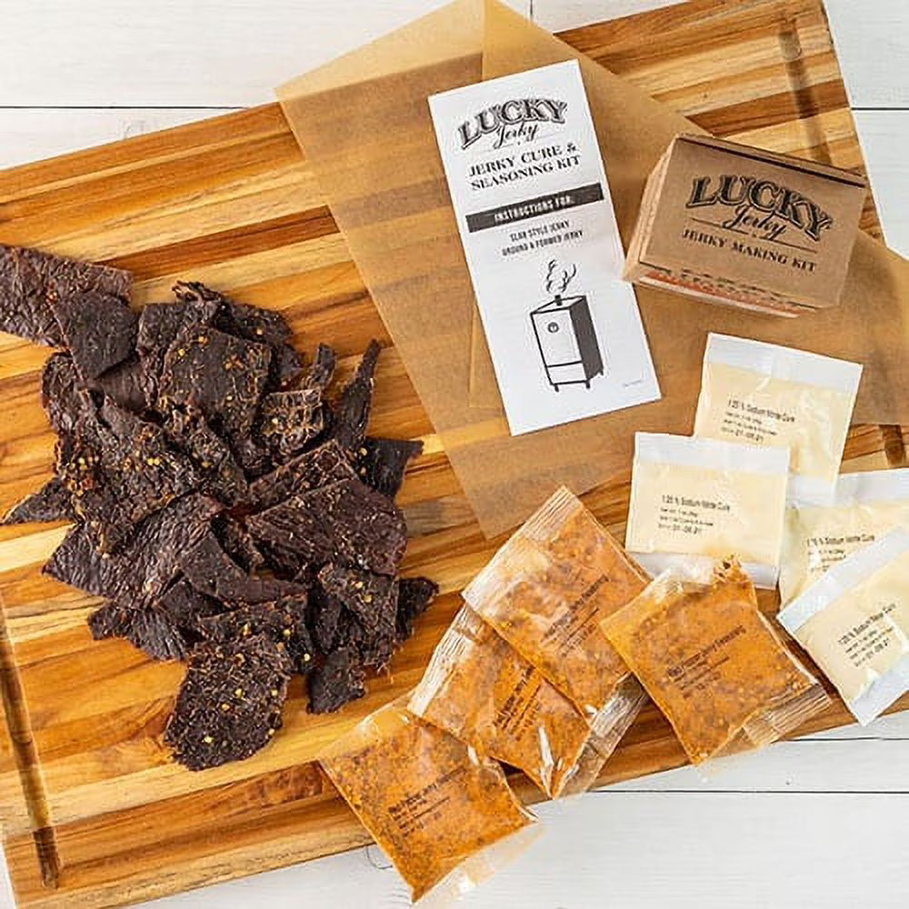 Lucky Jerky DIY Sweet & Spicy Seasoning Kit - Makes 20lbs of Jerky, Perfect for Slab & Stick Styles