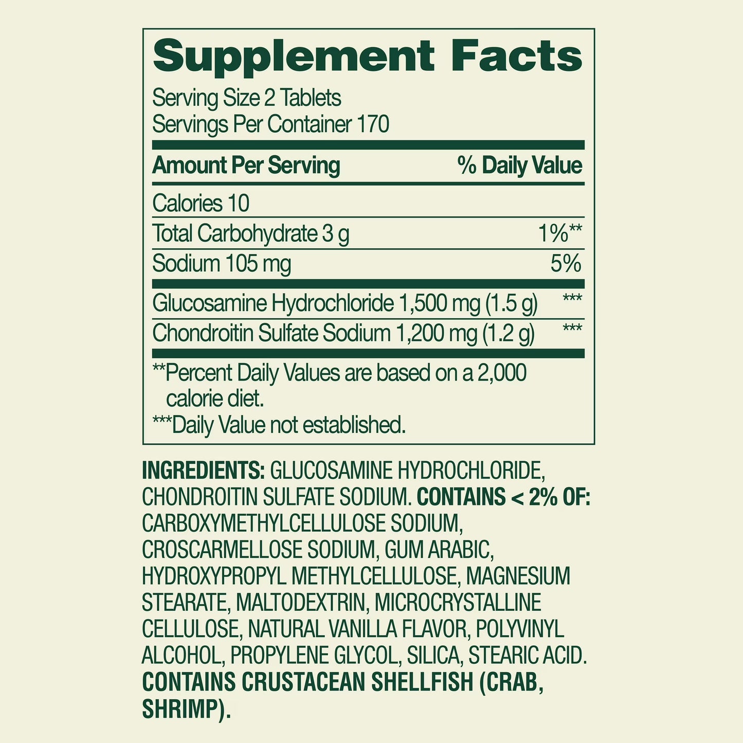 Spring Valley Triple Strength Glucosamine Chondroitin Tablets Dietary Supplement Value Size, 340 Count