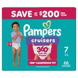 Pampers Cruisers 360 Baby Diapers Size 7, 66 Count (Select for More Options)