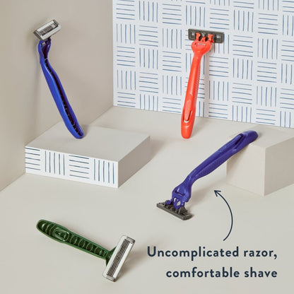 Harry's Men's 3-Blade Disposable Razors, Multi-Color Variety Pack, 4 Count