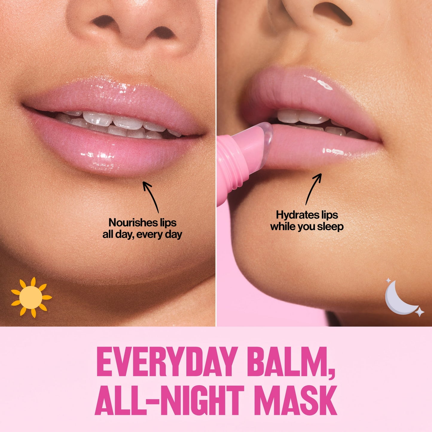 Revlon Glimmer Lip Treat Balm + Mask for Dry Lips, Overnight, 011 Strawberry Swirl, 0.4 fl oz