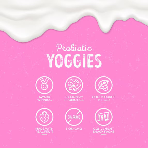 Nature’s Garden Probiotic Yoggies Variety Snack Packs, 21oz (0.7oz x 30) - Pack of 4 - Strawberry & Mixed Berry Flavors, Yogurt Covered Real Fruit Bites - Non-GMO, Vegetarian, Travel-Friendly Snacks