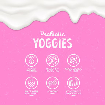 Nature’s Garden Probiotic Yoggies Variety Snack Packs, 21oz (0.7oz x 30) - Pack of 4 - Strawberry & Mixed Berry Flavors, Yogurt Covered Real Fruit Bites - Non-GMO, Vegetarian, Travel-Friendly Snacks