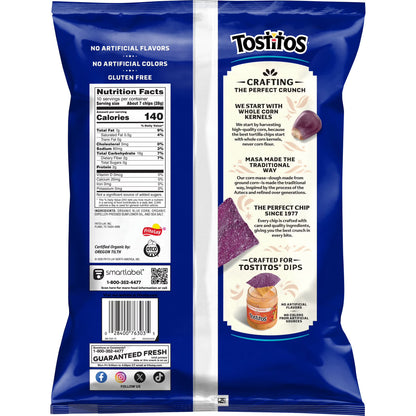 Tostitos Organic Blue Corn Tortilla Chips, 10 oz Bag