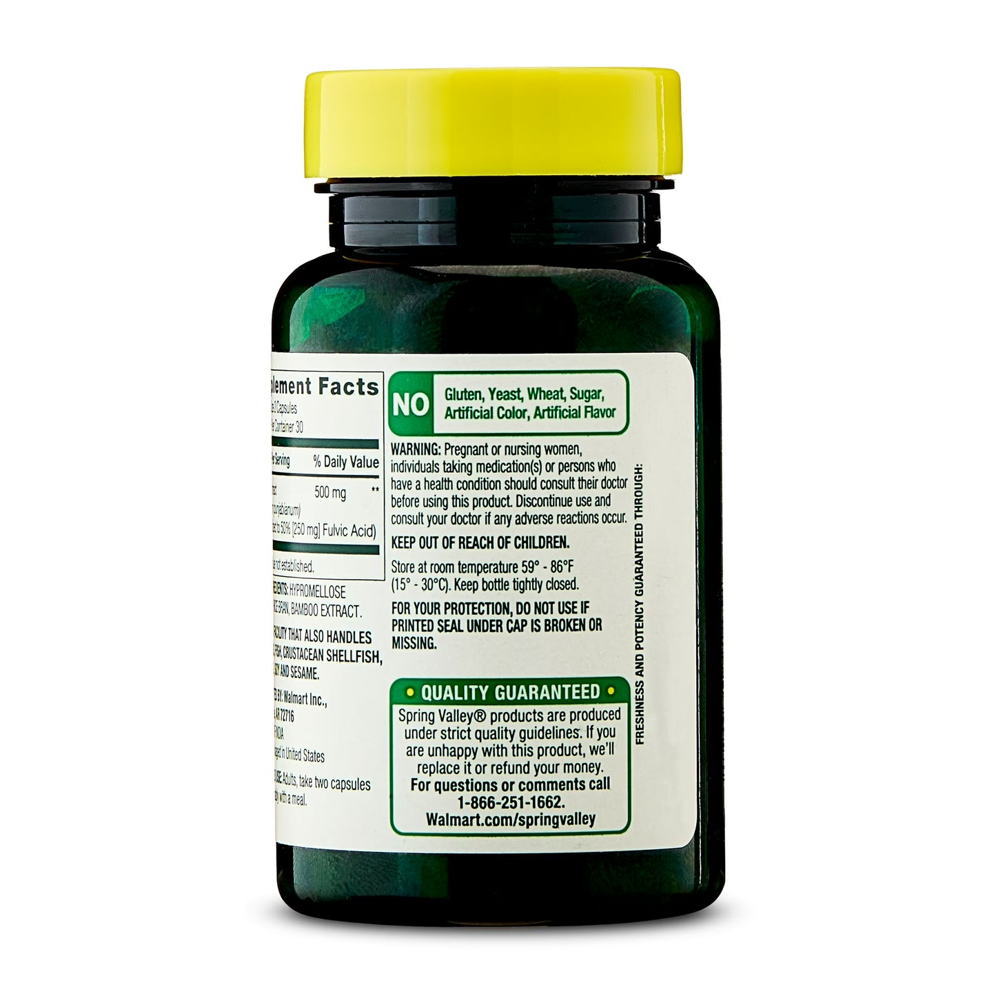 (3 pack) Spring Valley Shilajit 50% Fulvic Acid, 500mg, 60 Vegetarian Capsules