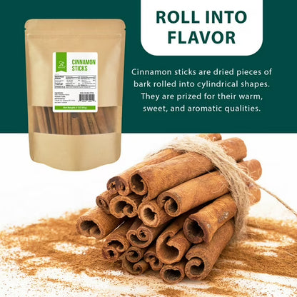 Soeos Cinnamon Sticks, 3 oz (85g), Small Kraft Bag