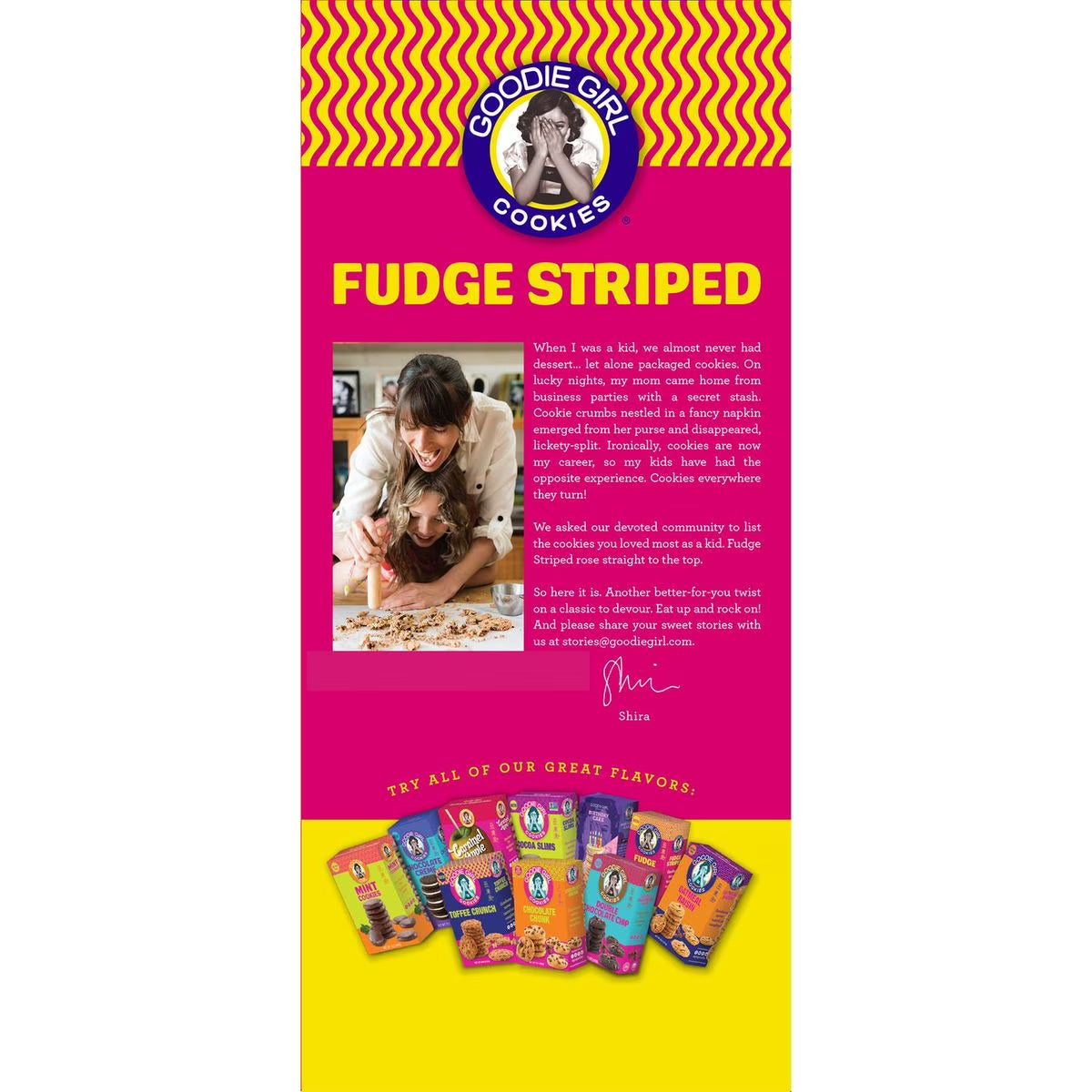 Goodie Girl Cookies Gluten Free Baked Fudge Striped Cookies, Shelf-Stable, 7 oz