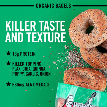 Dave's Killer Bread Epic Everything Bagels, Organic Bagels, 27g Whole Grains per Bagel, 5 Count