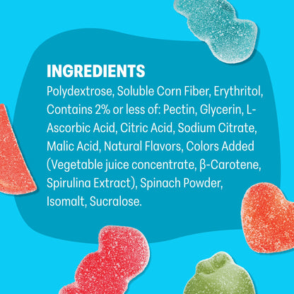 Shameless Snacks Variety Pack Low Calorie Sour Gummy Candy, Keto Friendly High Fiber Low Sugar Healthy Candy, Gluten Free Plant Based, 1.8 oz Bag