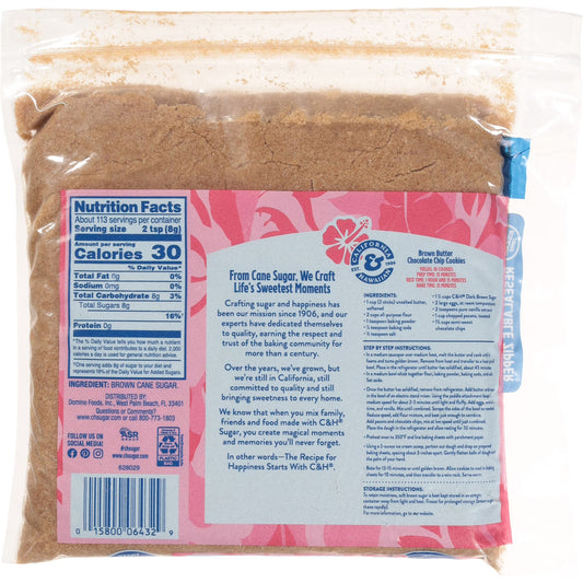 C&H Premium Pure Cane Dark Brown Sugar 2lb. Zipper-Pak