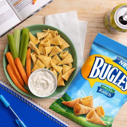 Bugles Crispy Corn Snacks, Hidden Valley Ranch Flavor, Snack Bag, 14.5 oz