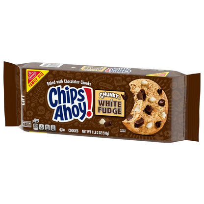 CHIPS AHOY! Crunchy White Fudge Chocolate Chunky Fudgy Chocolate Chip Cookies, Family Size, 18 oz