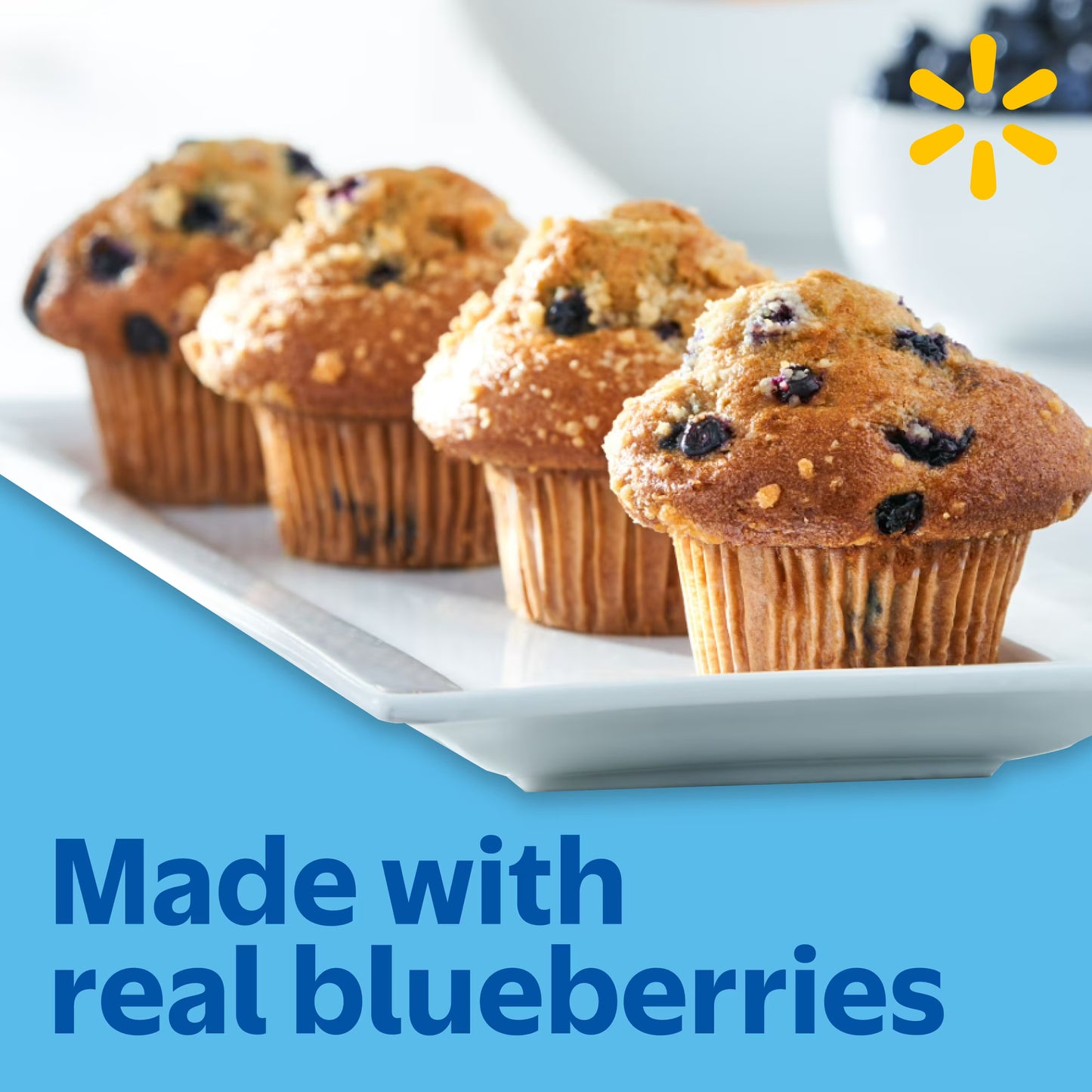 Marketside Baked Blueberry Muffins, 14 oz, 4 Count, Kosher Dairy