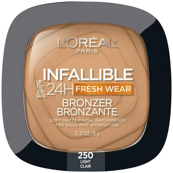 L'Oreal Paris Infallible Up to 24H Fresh Wear Soft Matte Bronzer, 250 Light, 0.31 oz