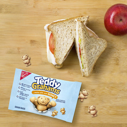 TEDDY GRAHAMS Honey Graham Snacks, 10 Kids Snack Packs