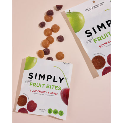 SIMPLYFruit Bites, Healthy Fruit Snacks, Cherry & Apple, 6 Pack (1.8 oz)