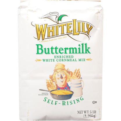 White Lily Self-Rising Buttermilk White Cornmeal Mix, 5 lb Bag