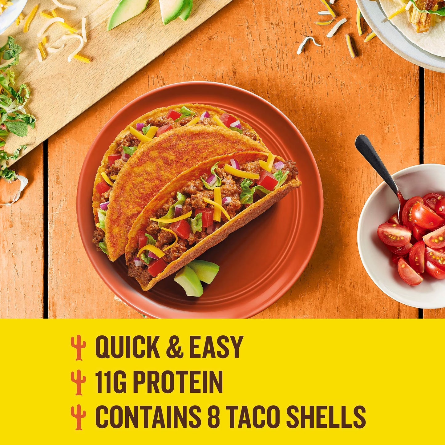 Old El Paso Protein Advantage Taco Shells, Nacho Cheese, 11g Protein, 8 Count, 4.52 oz