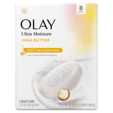 Olay Beauty Bar Soap, Ultra Moisture Shea Butter with Vitamin B3 and Moisturizers, 3.75 oz 8 Bars