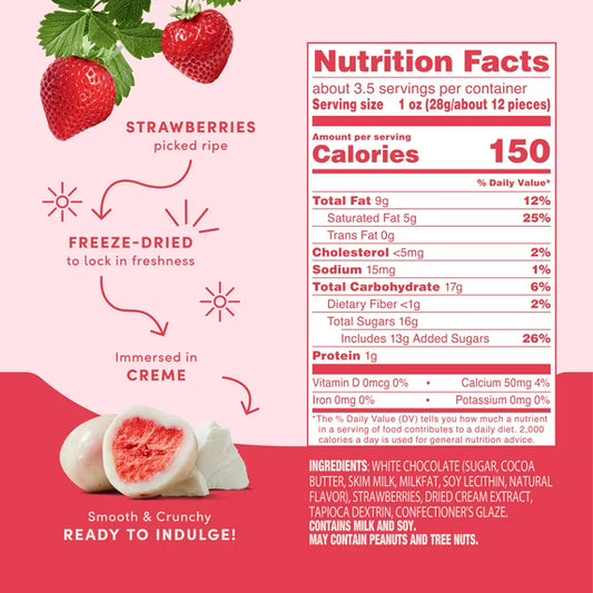 Tru Fru Freeze Dried Strawberries & Crème, 3.4 oz