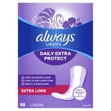 Always Anti-Bunch Xtra Protection Daily Liners Xtra Long Length, 68 Count