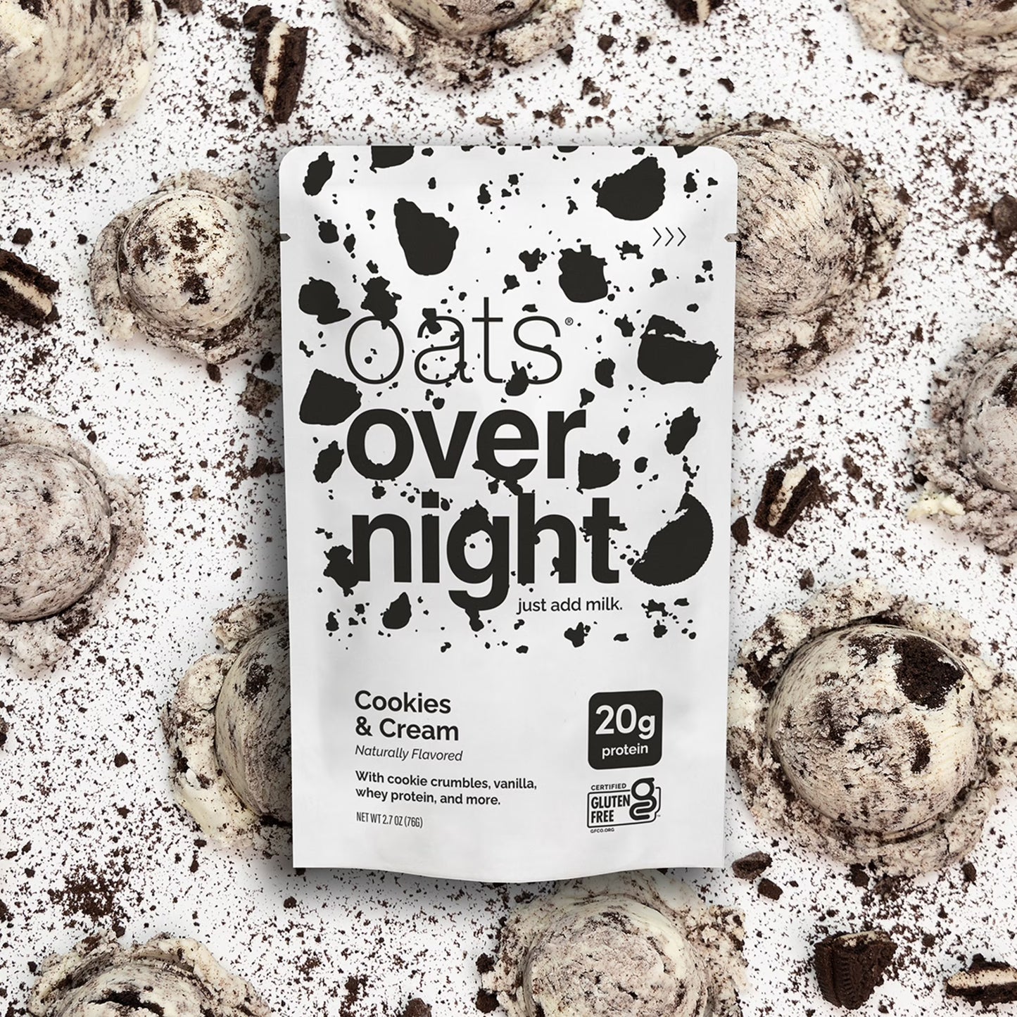 Oats Overnight High Protein Starter Kit - Cookies & Cream with Shaker Bottle