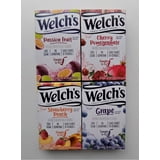 Variety Pack Welch's Singles to Go Flavored Drink Mix - Passion Fruit - Cherry Pomegranate - Strawberry Peach - Grape - Pack of 4, 6 Count (Pack of 4)