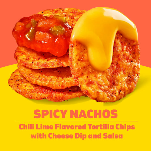Lunchables Spicy Nachos with Chili Lime Flavored Tortilla Chips, Cheese Dip & Salsa, 4.4 oz Pack